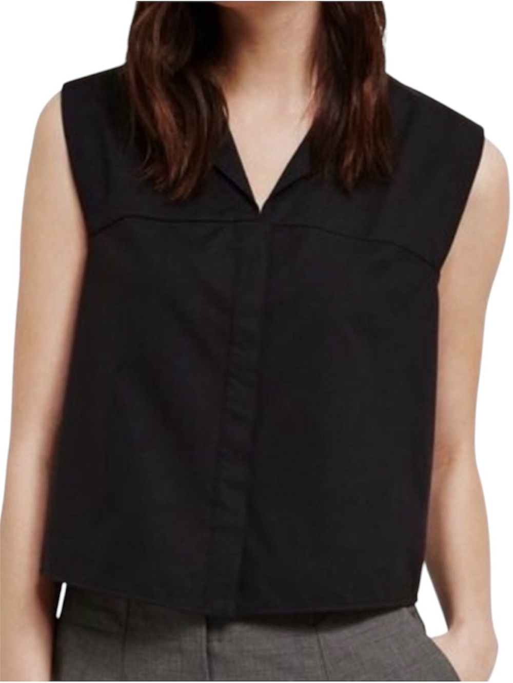 Kit and Ace Sleeve 'em Behind Button Up A-Line Blouse Black Size 6